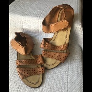 Station Six vintage brown leather sandals with straps